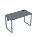 Ver imagem 1 de Estação de Trabalho Mesa Plataforma Escritório Tubular para 1 Pessoa com Caixa de Tomada PE40TUB Cinza/Grafito/Azul Dali