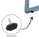 Ver imagem 5 de Estação de Trabalho Mesa Plataforma Escritório Tubular para 1 Pessoa com Caixa de Tomada PE40TUB Cinza/Grafito/Azul Dali