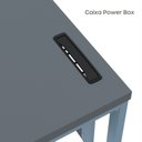 Ver imagem 3 de Estação de Trabalho Mesa Plataforma Escritório Tubular para 1 Pessoa com Caixa de Tomada PE40TUB Cinza/Grafito/Azul Dali