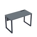 Ver imagem 1 de Estação de Trabalho Mesa Plataforma Escritório Tubular para 1 Pessoa com Caixa de Tomada PE40TUB Cinza/Azul