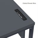 Ver imagem 3 de Estação de Trabalho Mesa Plataforma Escritório Tubular para 1 Pessoa com Caixa de Tomada PE40TUB Cinza/Azul