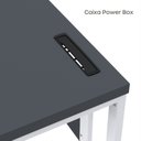 Ver imagem 3 de Estação de Trabalho Mesa Plataforma Escritório Tubular para 1 Pessoa com Caixa de Tomada PE40TUB Cinza/Grafito/Branco