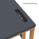 Ver imagem 3 de Estação de Trabalho Mesa Plataforma Escritório Tubular para 1 Pessoa com Caixa de Tomada PE40TUB Cinza/Grafito/Laranja