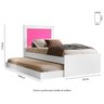 Bicama Solteiro Com Cama Auxiliar Bibox com Colchão Luara Branco/Rosa - 4
