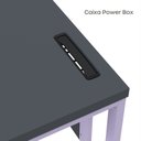 Ver imagem 3 de Estação de Trabalho Mesa Plataforma Escritório Tubular para 1 Pessoa com Caixa de Tomada PE40TUB Cinza/Grafito/Lilas