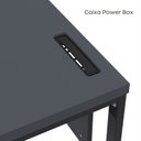 Ver imagem 3 de Estação de Trabalho Mesa Plataforma Escritório Tubular para 1 Pessoa com Caixa de Tomada PE40TUB Cinza/Grafito/Preto