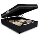Ver imagem 6 de Cama Baú Casal Sintético + Colchão Casal Ortobom Iso Dupla Face 60X138X188 Preto