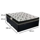 Ver imagem 2 de Cama Baú Casal Sintético + Colchão Casal Ortobom Iso Dupla Face 60X138X188 Preto