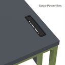 Ver imagem 3 de Estação de Trabalho Mesa Plataforma Escritório Tubular para 1 Pessoa com Caixa de Tomada PE40TUB Cinza/Grafito/Verde
