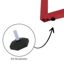 Ver imagem 5 de Estação de Trabalho Mesa Plataforma Escritório Tubular para 1 Pessoa com Caixa de Tomada PE40TUB Cinza/Grafito/Vermelho