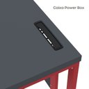 Ver imagem 3 de Estação de Trabalho Mesa Plataforma Escritório Tubular para 1 Pessoa com Caixa de Tomada PE40TUB Cinza/Grafito/Vermelho