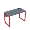 Ver imagem 1 de Estação de Trabalho Mesa Plataforma Escritório Tubular para 1 Pessoa com Caixa de Tomada PE40TUB Cinza/Grafito/Vermelho