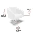 Ver imagem 5 de Cadeira Sala de Jantar Giratória Base Cromada Stella Sintético Pu D03 - D'Rossi Cor Branco