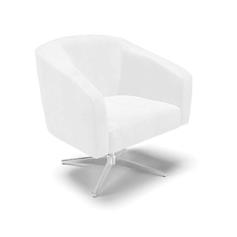 Cadeira Sala de Jantar Giratória Base Cromada Stella Sintético Pu D03 - D'Rossi Cor Branco