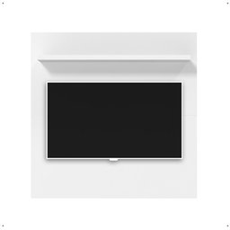 Painel Yan Tv 27 29 32 Polegadas Prateleira Superior Inferior Decoração Sala Quarto Branco - 5