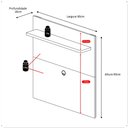 Ver imagem 7 de Painel Yan Tv 27 29 32 Polegadas Prateleira Superior Inferior Decoração Sala Quarto Branco