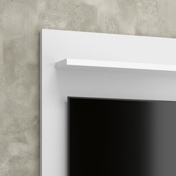 Painel Yan Tv 27 29 32 Polegadas Prateleira Superior Inferior Decoração Sala Quarto Branco - 3