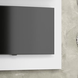 Painel Yan Tv 27 29 32 Polegadas Prateleira Superior Inferior Decoração Sala Quarto Branco - 4