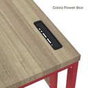 Ver imagem 3 de Estação de Trabalho Mesa Plataforma Escritório Tubular para 1 Pessoa com Caixa de Tomada PE40TUB Marrom/Noce Marromle/Vermelho