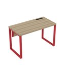 Ver imagem 1 de Estação de Trabalho Mesa Plataforma Escritório Tubular para 1 Pessoa com Caixa de Tomada PE40TUB Marrom/Noce Marromle/Vermelho