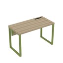 Ver imagem 1 de Estação de Trabalho Mesa Plataforma Escritório Tubular para 1 Pessoa com Caixa de Tomada PE40TUB Marrom/Noce Marromle/Verde