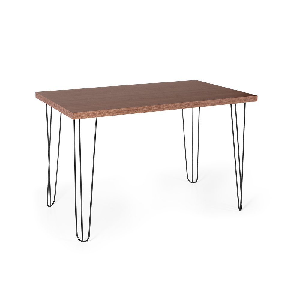 Mesa de Jantar Retangular 4 Lugares 120x75 Base de Ferro Hairpin Noronha