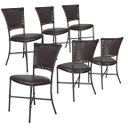 Ver imagem 1 de Jogo 6 Cadeiras Gramado Tabaco Ratan Junco Em Fibra Sintética Junco Trama Fechada.