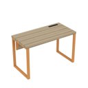 Ver imagem 1 de Estação de Trabalho Mesa Plataforma Escritório Tubular para 1 Pessoa com Caixa de Tomada PE40TUB Marrom/Noce Marromle/Laranja