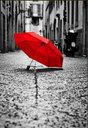 Ver imagem 1 de Quadro Esconde Cobrir Caixa de Luz Energia Decoração 44x35 Guarda- Chuva Vermelho