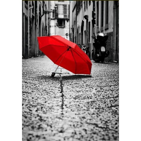 Quadro Esconde Cobrir Caixa de Luz Energia Decoração 44x35 Guarda- Chuva Vermelho