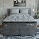 Ver mais imagens de Cama Box Baú Queen + Colchão Comfort Class Pillow Top Cinza/suede Cinza