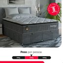 Ver imagem 5 de Cama Box Baú Queen + Colchão Comfort Class Pillow Top Cinza/suede Cinza