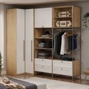 Ver imagem 1 de Guarda-Roupa Closet Modulado 100% MDF Detalhes Provençal Infinity Bege/Savana/Branco Fosco