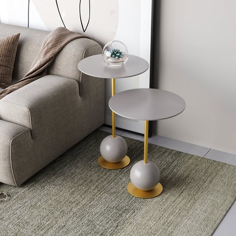 Conjunto Mesa Lateral de Canto Milão 65x40x40cm