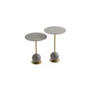 Ver imagem 2 de Conjunto Mesa Lateral de Canto Milão 65x40x40cm Cinza 100% MDF