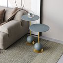 Ver imagem 1 de Conjunto Mesa Lateral de Canto Milão 65x40x40cm Cinza 100% MDF
