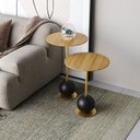 Ver imagem 1 de Conjunto Mesa Lateral de Canto Milão 65x40x40cm Marrom 100% MDF