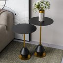 Ver imagem 5 de Conjunto Mesa Lateral de Canto Asti 65x40x40cm Preto 100% MDF