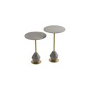 Ver imagem 2 de Conjunto Mesa Lateral de Canto Asti 65x40x40cm Cinza 100% MDF