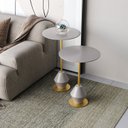 Ver imagem 1 de Conjunto Mesa Lateral de Canto Asti 65x40x40cm Cinza 100% MDF