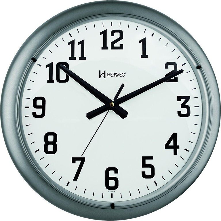 Relógio de Parede 40 Cm Quartz Herweg 660129 Prata - Prata Relógio de Parede 40 Cm Quartz Herweg 660129 Prata - Prata