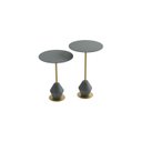 Ver imagem 2 de Conjunto Mesa Lateral de Canto Asti 65x40x40cm Cinza 100% MDF
