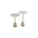Ver imagem 4 de Conjunto Mesa Lateral de Canto Asti 65x40x40cm Branco 100% MDF