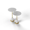Ver imagem 2 de Conjunto Mesa Lateral de Canto Asti 65x40x40cm Branco 100% MDF