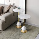 Ver imagem 1 de Conjunto Mesa Lateral de Canto Asti 65x40x40cm Branco 100% MDF