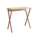 Ver imagem 1 de Mesa para Pc X 120x60 com Base em X para Quarto e Escritório - Ferro Cobre Tampo Off White