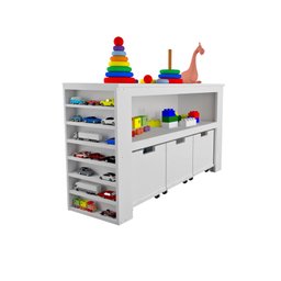 Organizador com Baús Porta Livros e Porta Carrinhos Argus 100% Mdf Woodcore - 3