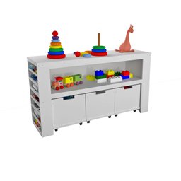 Organizador com Baús Porta Livros e Porta Carrinhos Argus 100% Mdf Woodcore - 1