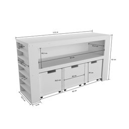 Organizador com Baús Porta Livros e Porta Carrinhos Argus 100% Mdf Woodcore - 9