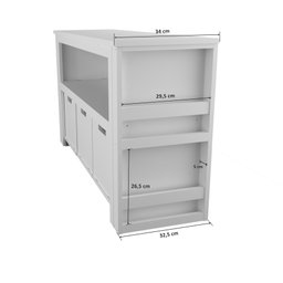 Organizador com Baús Porta Livros e Porta Carrinhos Argus 100% Mdf Woodcore - 2
